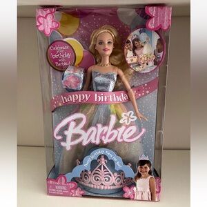 Happy Birthday Barbie Doll with Birthday Tiara for You 2005 Mattel J1785 NRFB